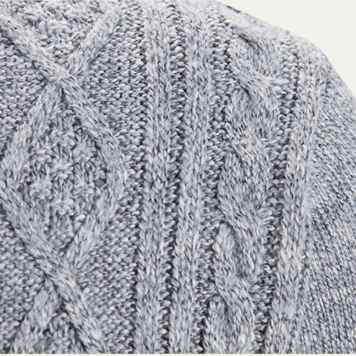 Men’s Mottled Cable Knit Full Zip Cardigan