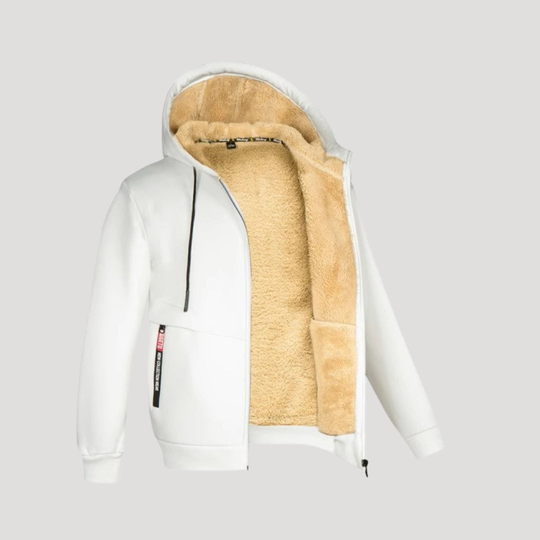 Men's Thick Fleece Lined Zip Up Hoodie