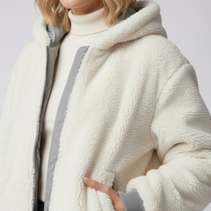 Liza | Winter Jacket - Oversized Reversible Zip-Up Outerwear for Women