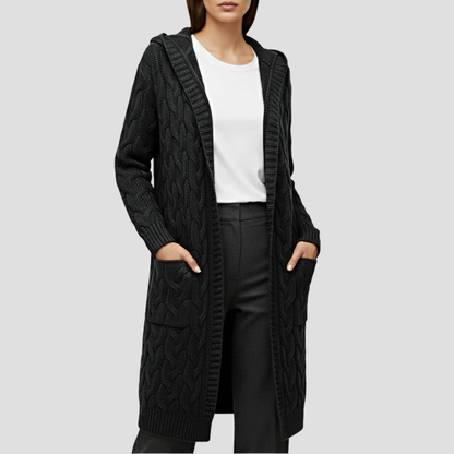 Cozy Cable Knit Open Front Cardigan