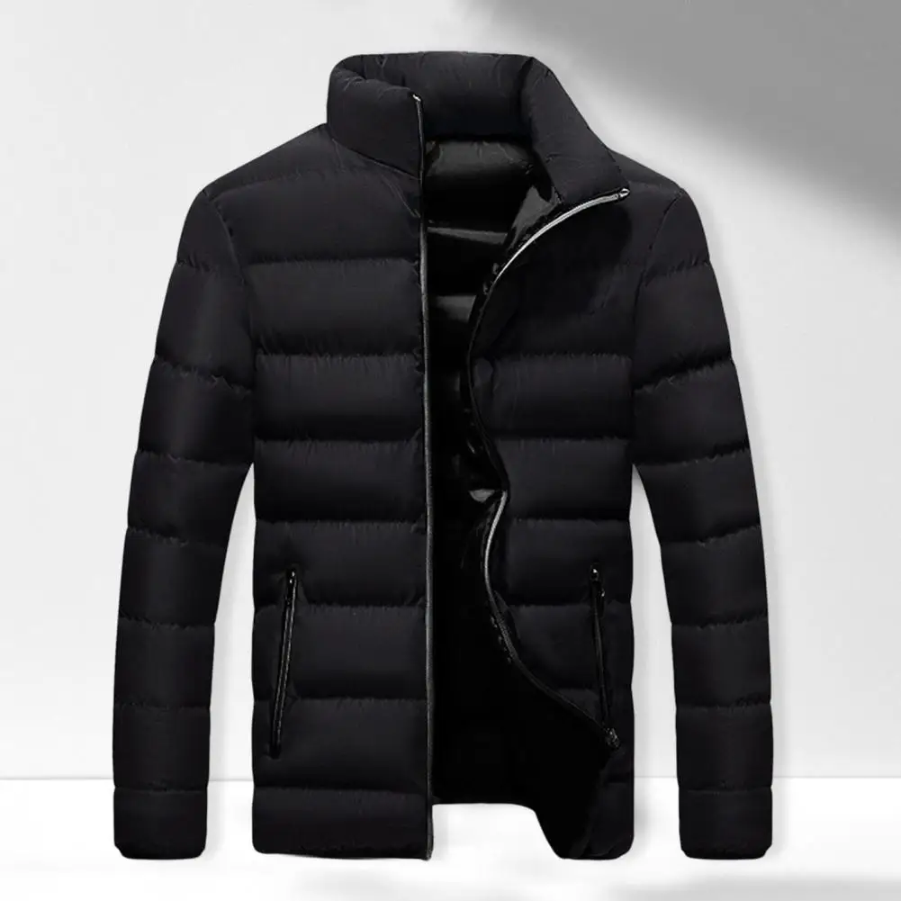 Warm Water Resistant Zip Up Puffer Coat for Men