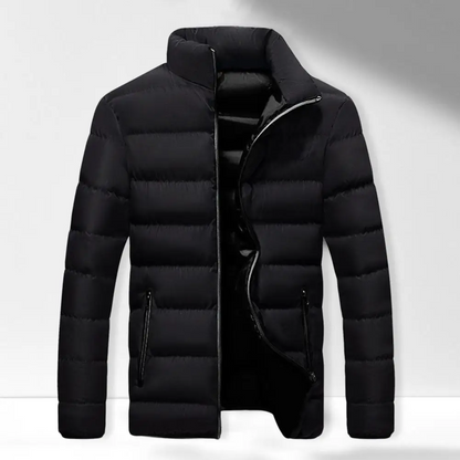 Warm Water Resistant Zip Up Puffer Coat for Men