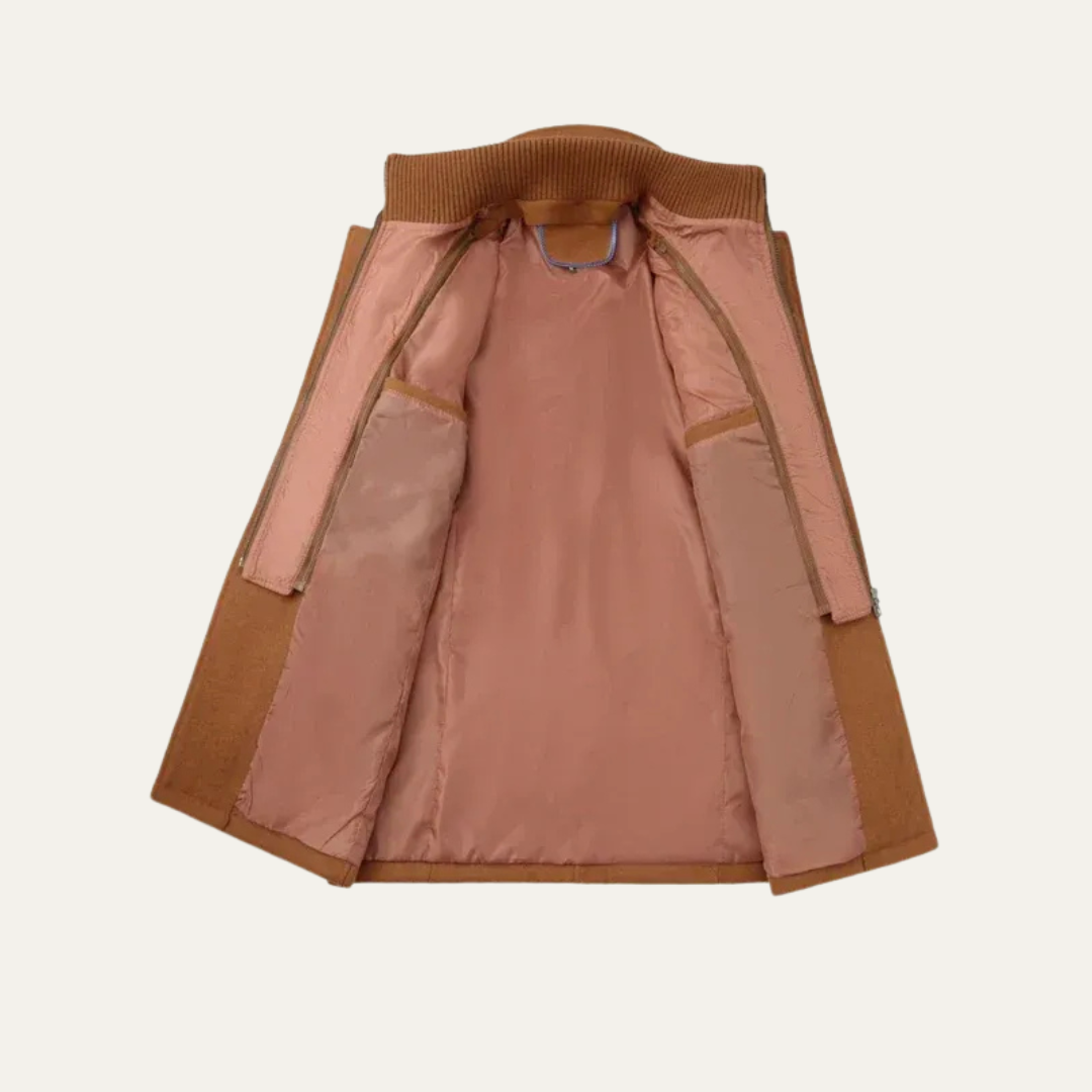 Men’s Military Inspired Wool Blend Mid Thigh Topcoat