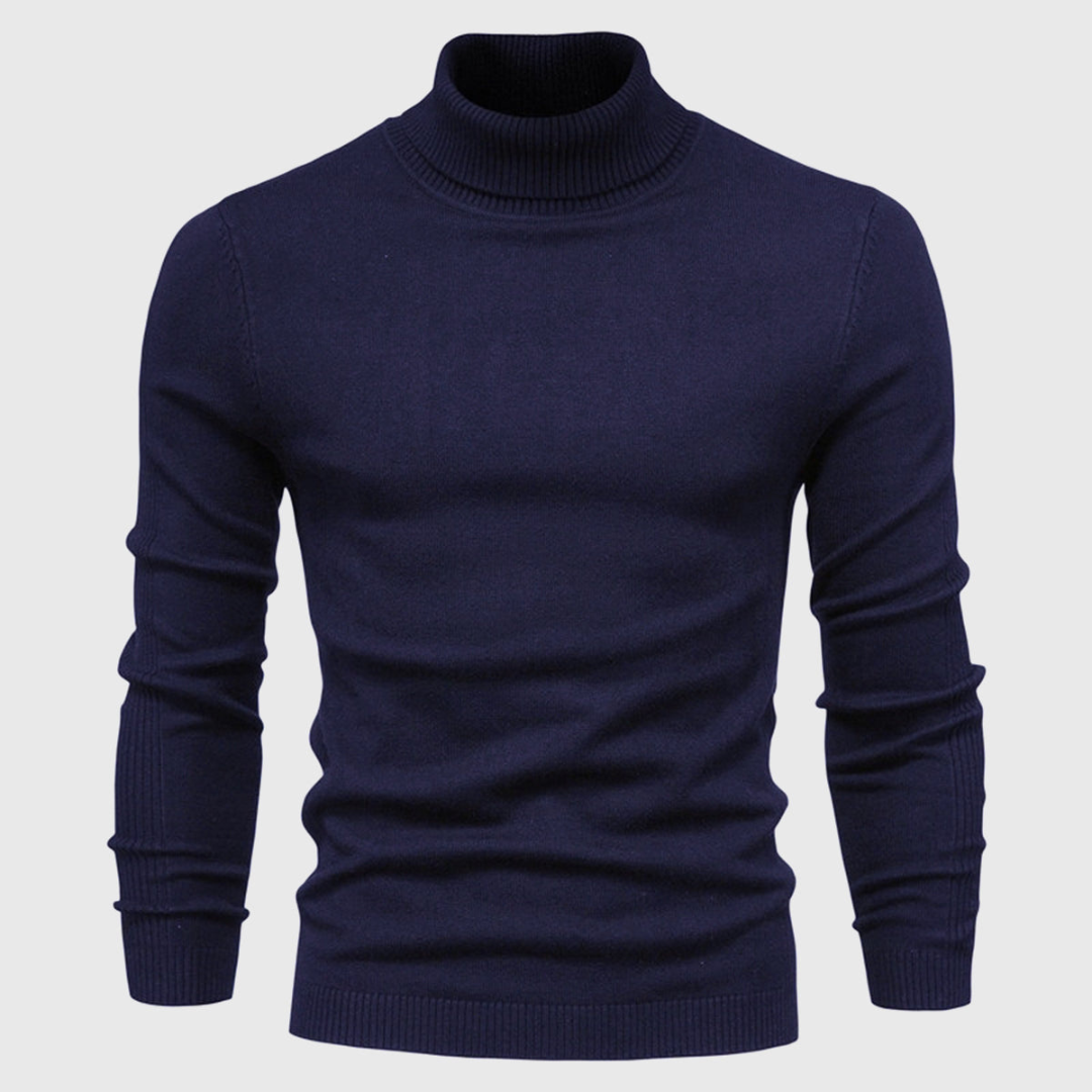 Men’s Plain Knit Turtleneck Sweater