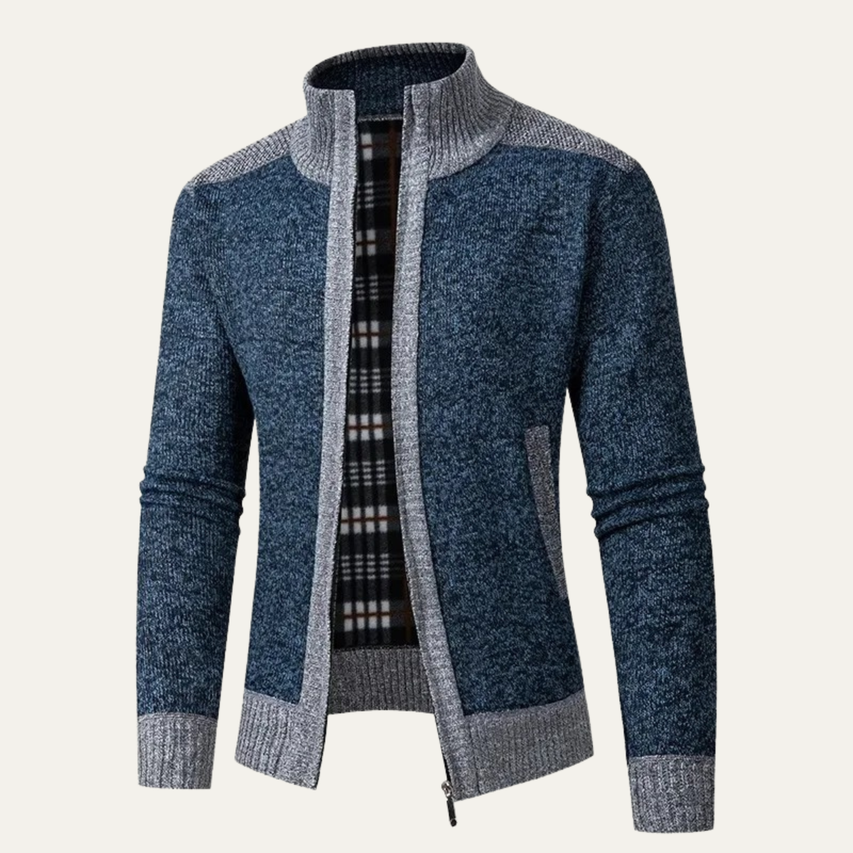 The Cirencester Men’s Thick Fleece Lined Zip Warm Knit Jacket