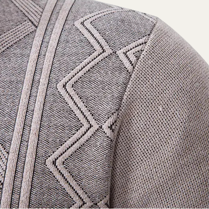 The Chianti Men’s High Neck Winter Zip Up Knit Cardigan