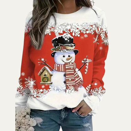 Women’s Festive Snowman Crewneck Sweatshirt