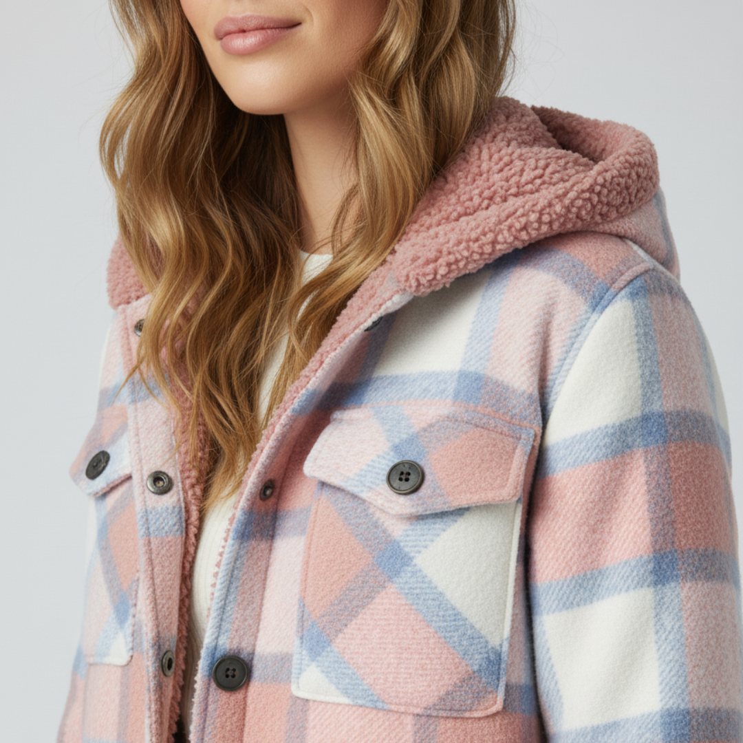 Elizabeth | Autumn Jacket - Hooded Plaid Outerwear for Women