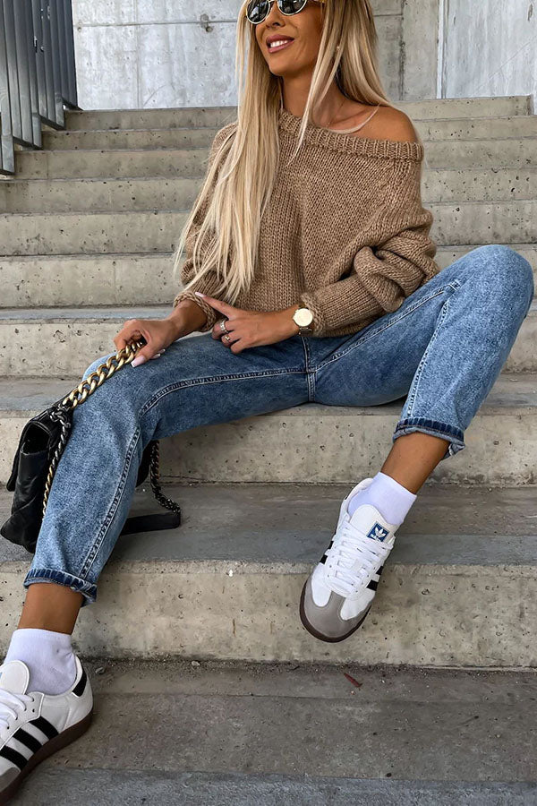 Soft Oversized Crew Neck Cashmere Sweater - BritishElegance