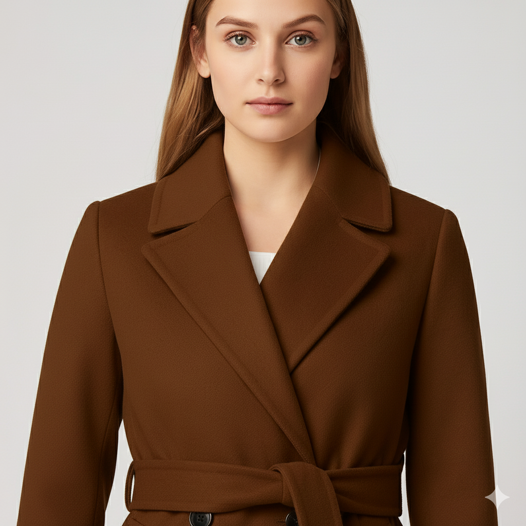 Coleen | Winter Coat - Double-Breasted Classic Outerwear with Waist Belt for Women