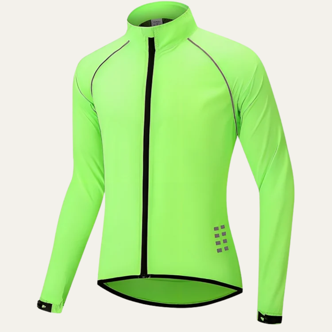 Men’s Reflective High Collar Full Zip Cycling Jacket