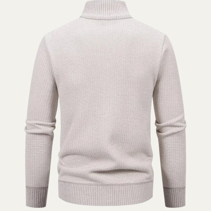 The Montefalco Men’s Casual Knitted Stand Collar Zip Cardigan