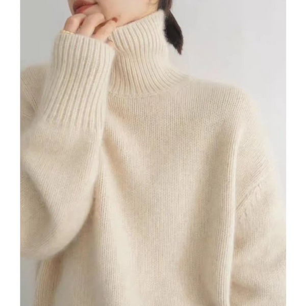 Warm Winter Crew Neck Wool Sweater for Women - BritishElegance