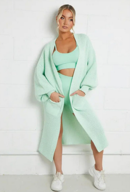 Women’s Cozy Cable Knit Longline Cardigan