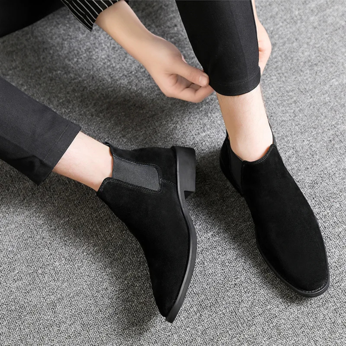 The Roussillon Men’s Classic Smart Casual Suede Chelsea Boots