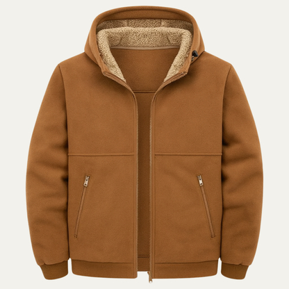 The Moscova Men’s Thick Warm Sherpa Zip Up Hooded Jacket