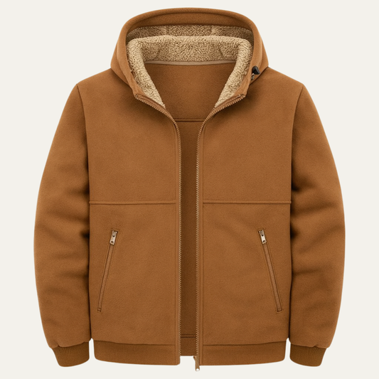The Moscova Men’s Thick Warm Sherpa Zip Up Hooded Jacket