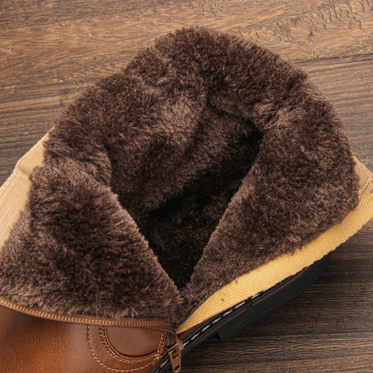 The Catanzaro Men’s Warm Fur Line Winter Leather Ankle Boots