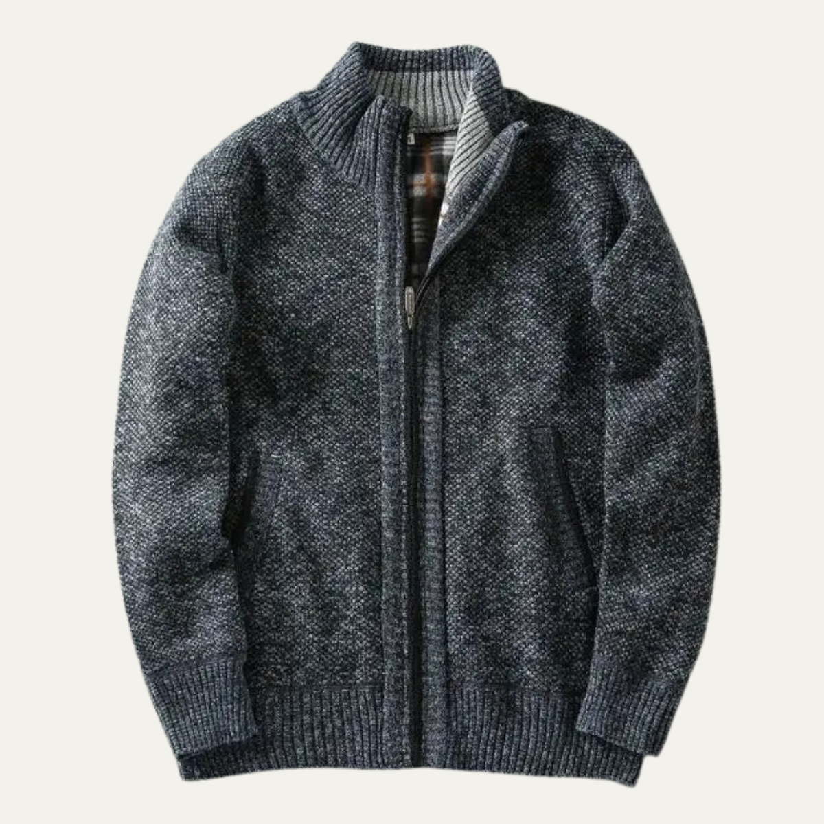 Men’s Mottled Chunky Knit Full Zip Cardigan