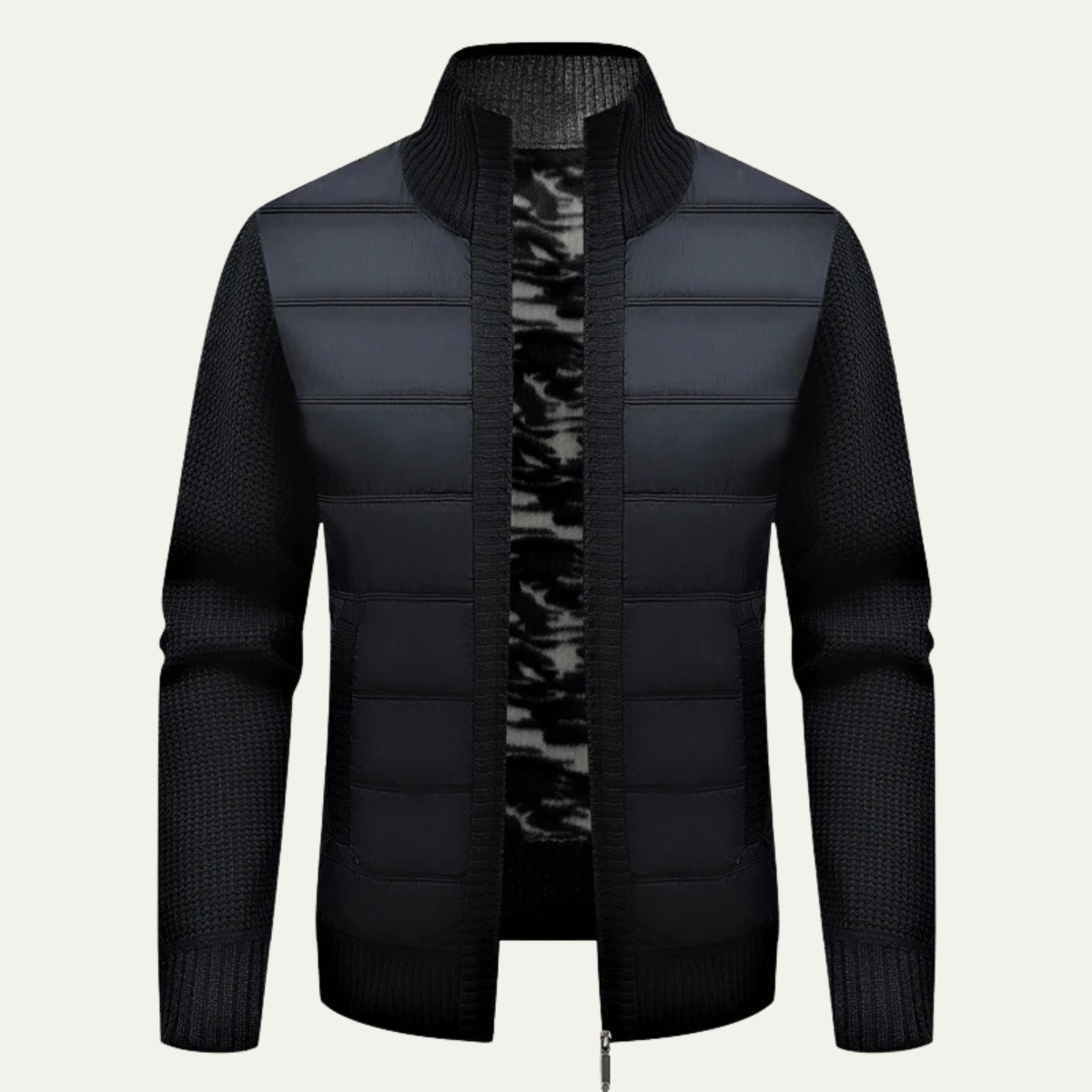 The Como Lago Men’s Winter Padded Zip Up Knit Jacket