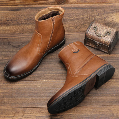 The Catanzaro Men’s Warm Fur Line Winter Leather Ankle Boots