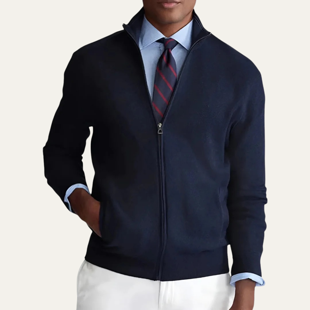 The Bristol Men’s Cashmere Luxury Cardigan Zip Knit Jumper