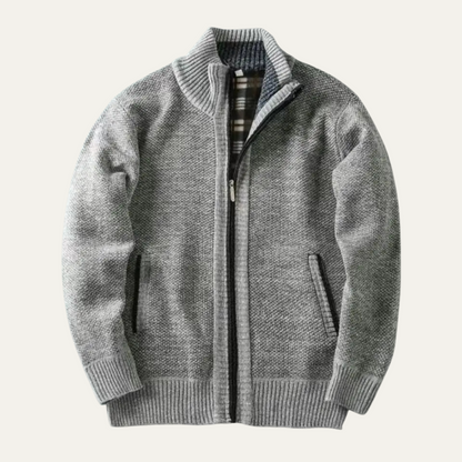 Men’s Mottled Chunky Knit Full Zip Cardigan
