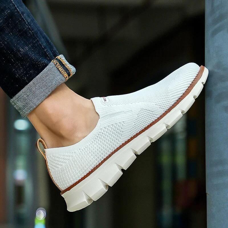 Knit Slip-on - Comfort Stretch Fit Breathable Shoes White