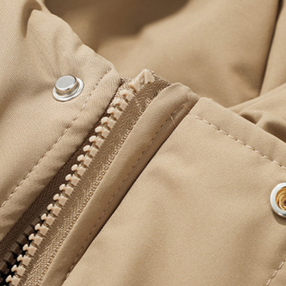 Men's Puffer Jacket with Hood - Warm Winter Outerwear for Adults - Lightweight Polyester