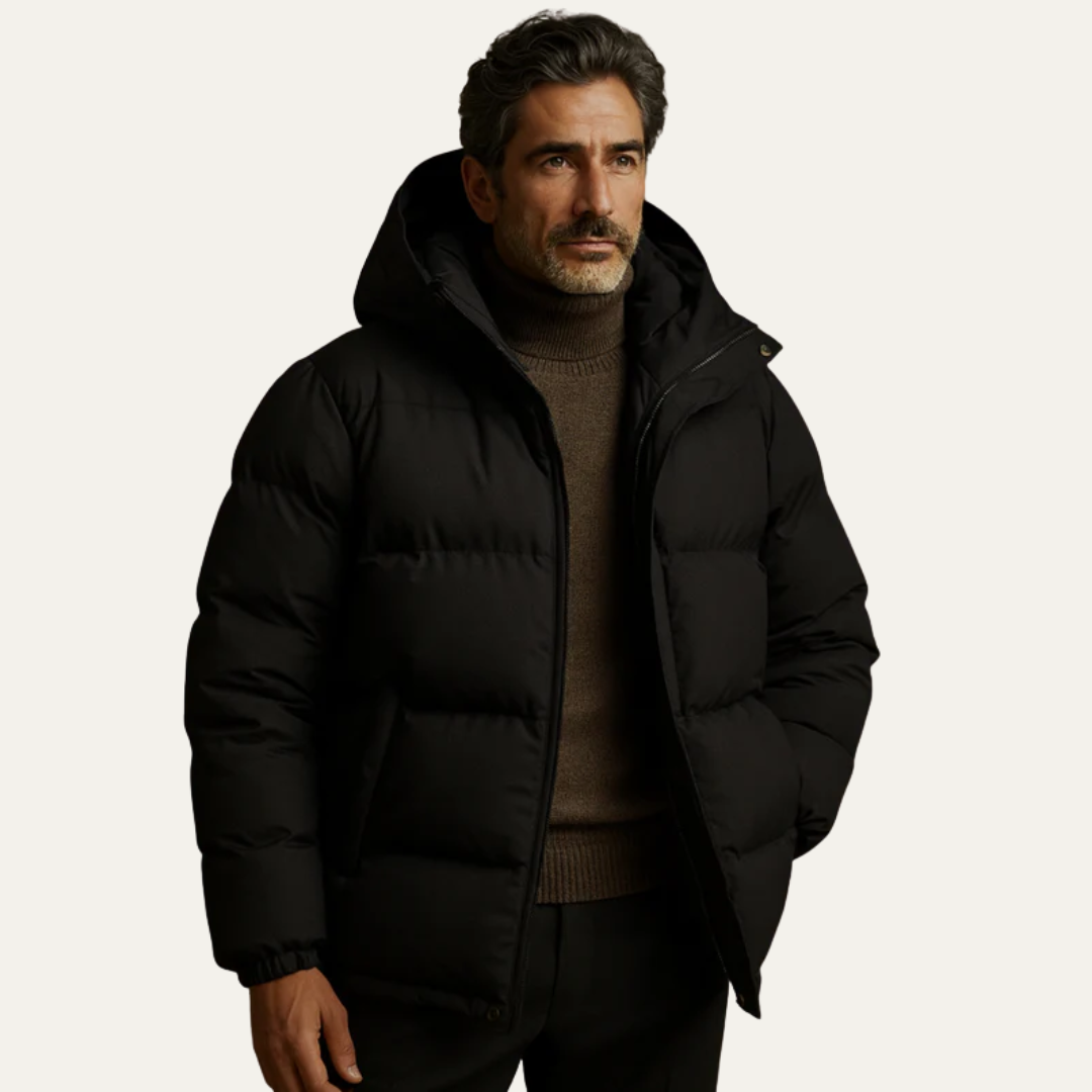 Men’s Insulated High Neck Hooded Puffer Jacket