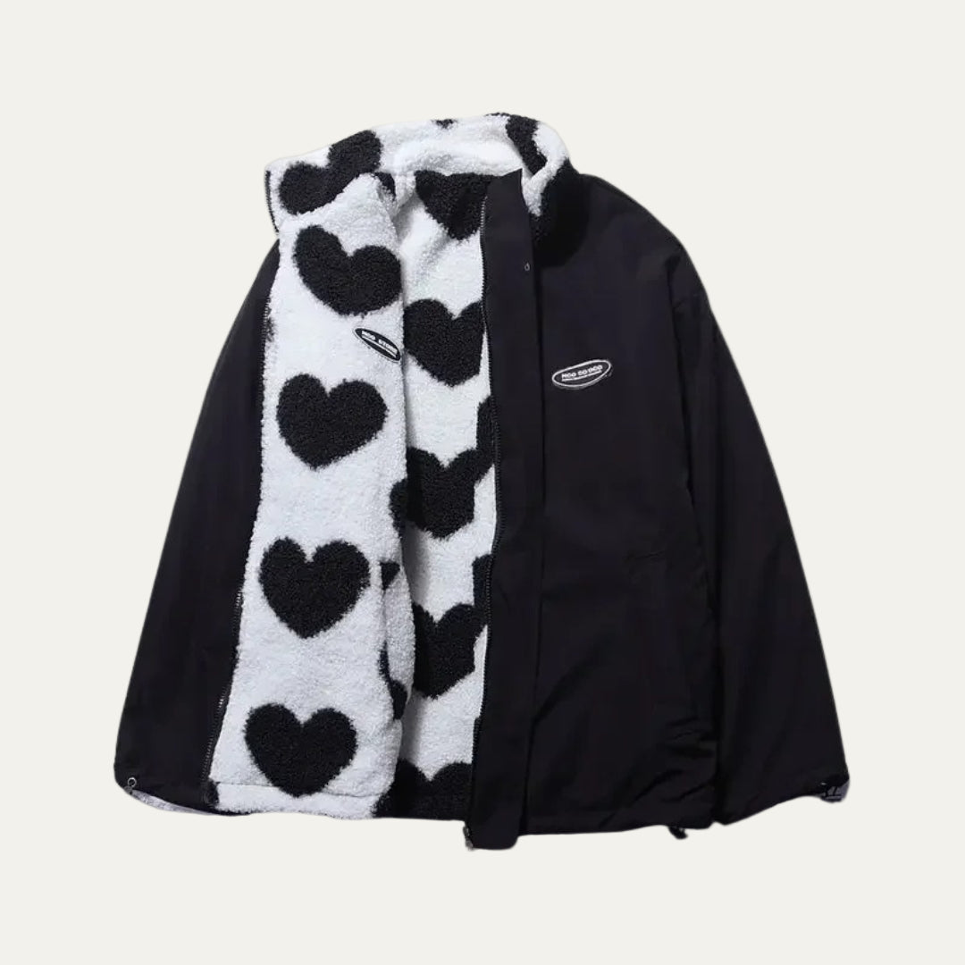 Women’s Reversible Plush Heart Lined Jacket
