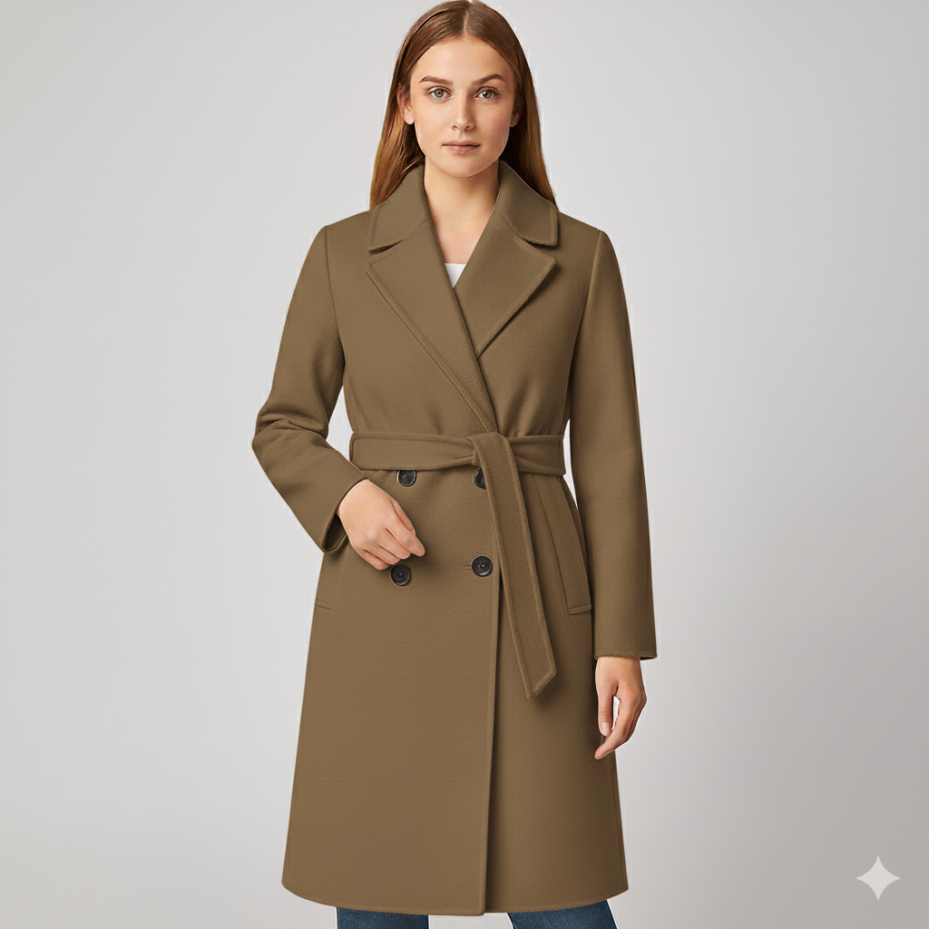 Coleen | Winter Coat - Double-Breasted Classic Outerwear with Waist Belt for Women