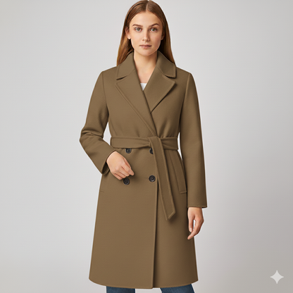 Coleen | Winter Coat - Double-Breasted Classic Outerwear with Waist Belt for Women