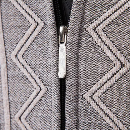 The Chianti Men’s High Neck Winter Zip Up Knit Cardigan