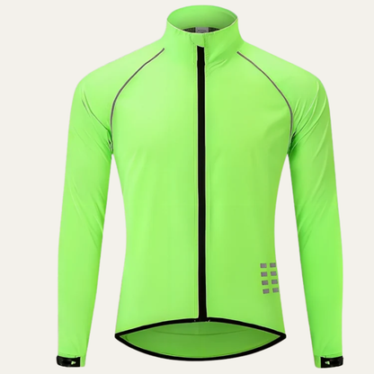 Men’s Reflective High Collar Full Zip Cycling Jacket