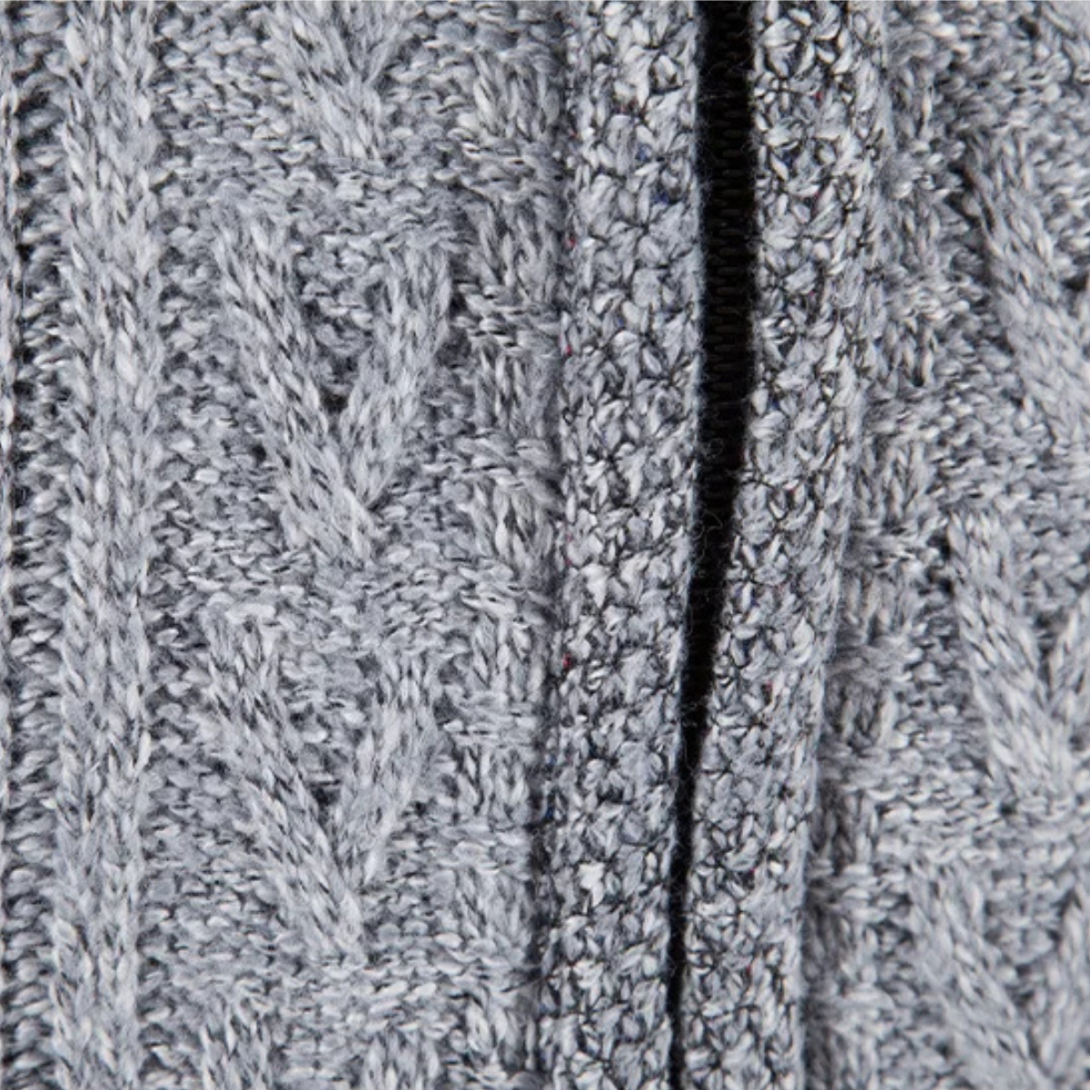 Men’s Mottled Cable Knit Full Zip Cardigan