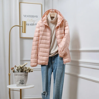 Warm Women's Hooded Puffer Coat - BritishElegance