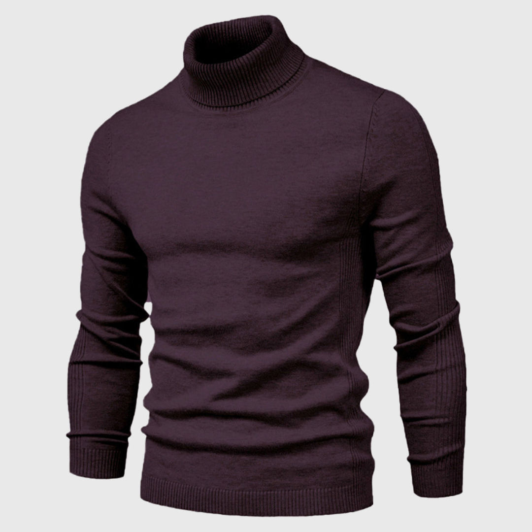 Men’s Plain Knit Turtleneck Sweater