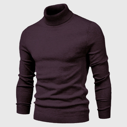 Men’s Plain Knit Turtleneck Sweater
