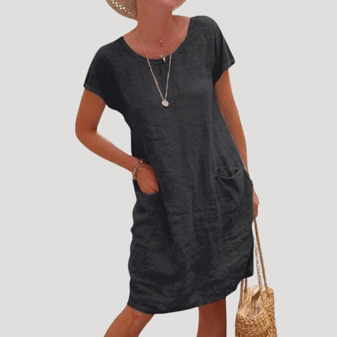 Comfy Ladies Summer Short Sleeve Midi Dress