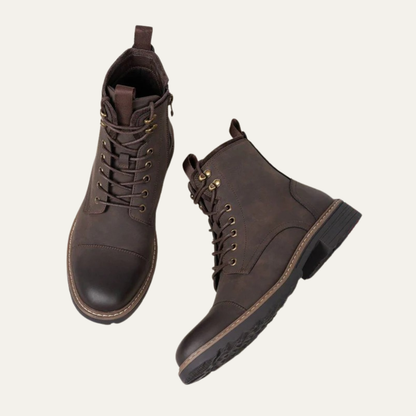 Men’s Cap Toe Lace Up Combat Style Ankle Boots