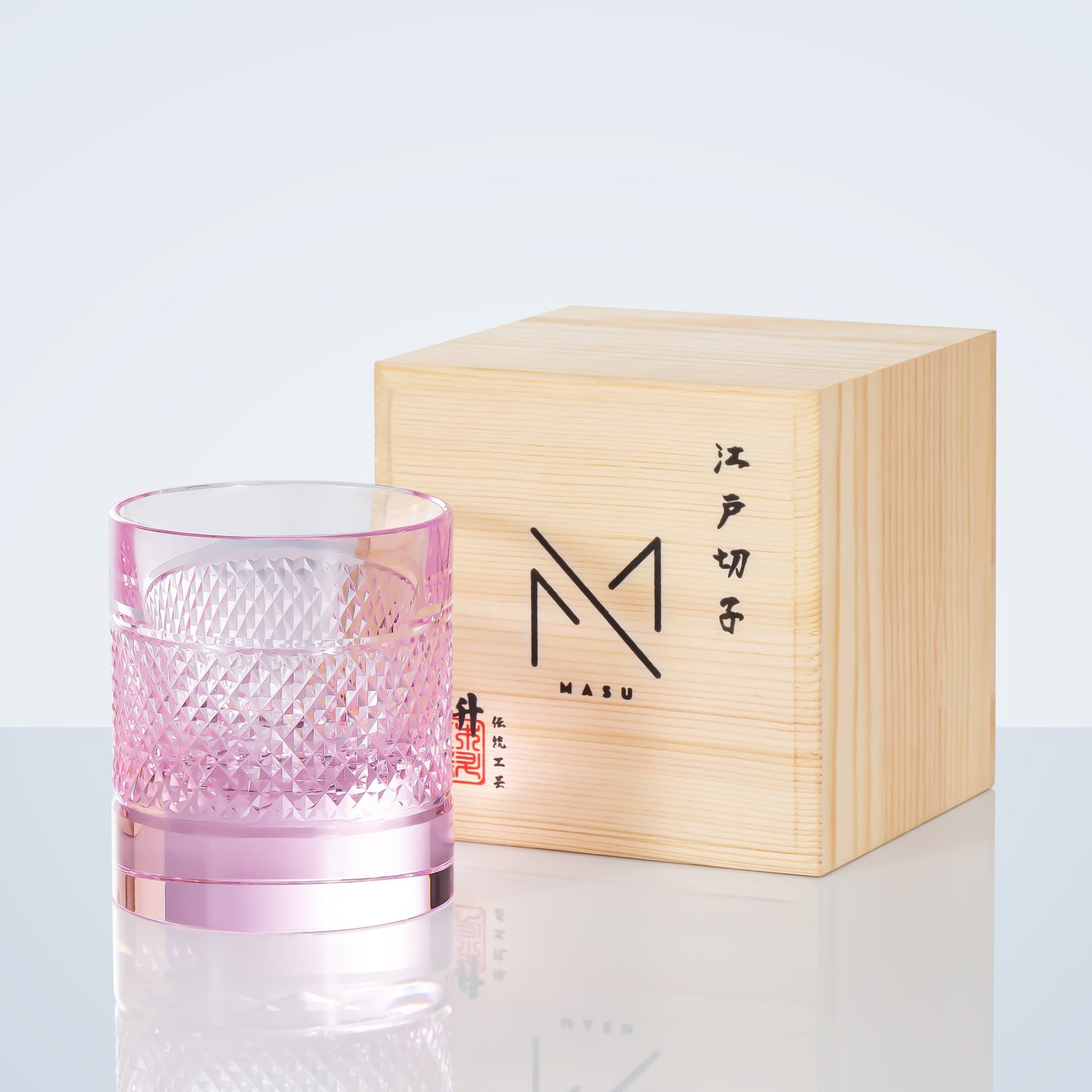 Colorful Diamond Whisky Glasses Set with Wood Gift Box