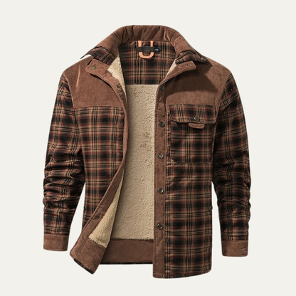 Men’s Solid Fleece Hoodie with Sherpa Lining