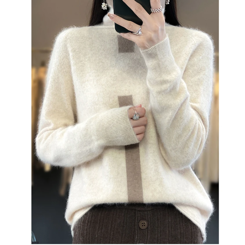 Warm Cozy Crew Neck Winter Sweater for Women