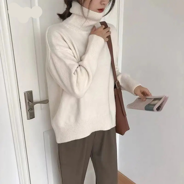 Cozy Large Knit Winter Turtleneck Sweater