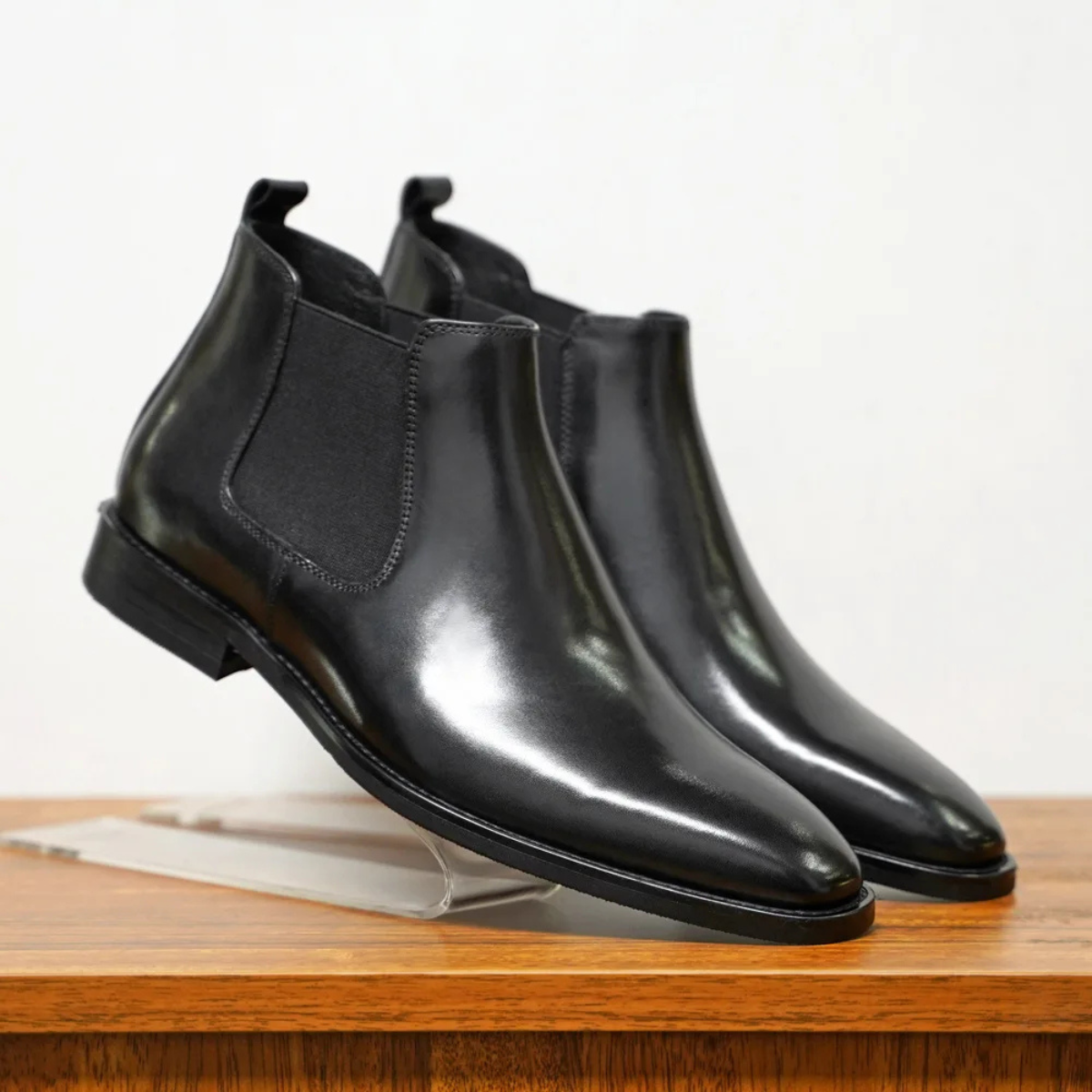 The Rossano Men’s Classic Slip On Leather Chelsea Ankle Boots