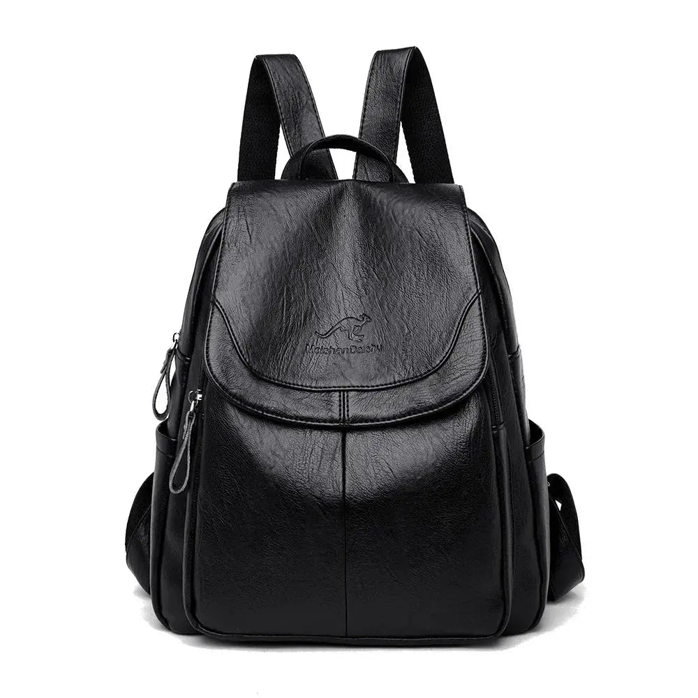 Flap Top Backpack with Matte Surface – For Women