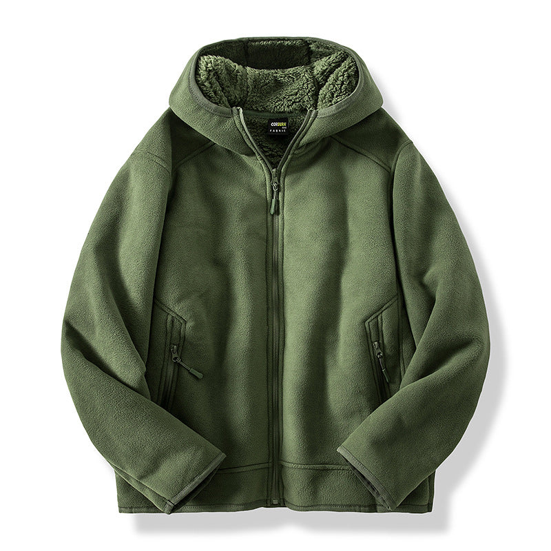 Warm Mens Fleece Winter Coat Thick Cotton Padded Jacket