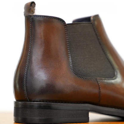 The Rossano Men’s Classic Slip On Leather Chelsea Ankle Boots