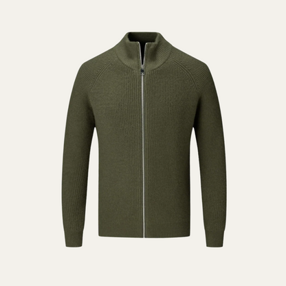 The Four Seasons Merino Wool Knitted Zip Cardigan Jumper for Men